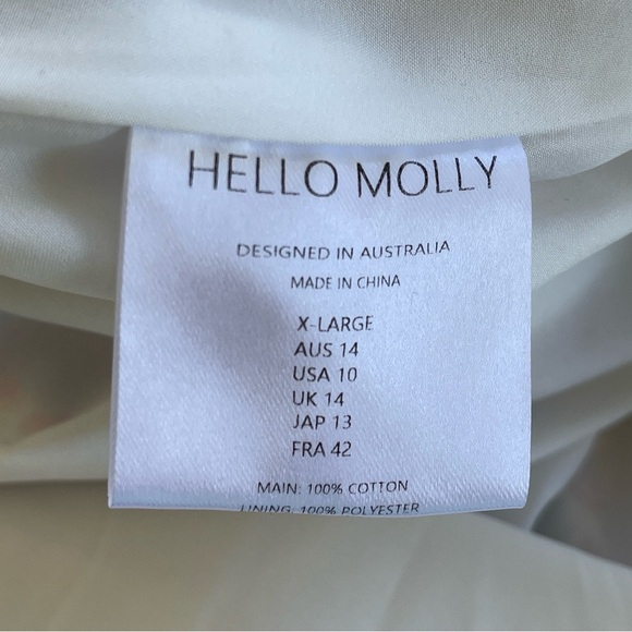 Hello Molly Ruffled Out Floral Pink and White One Shoulder Dress Size 10 NWT - Picture 13 of 14